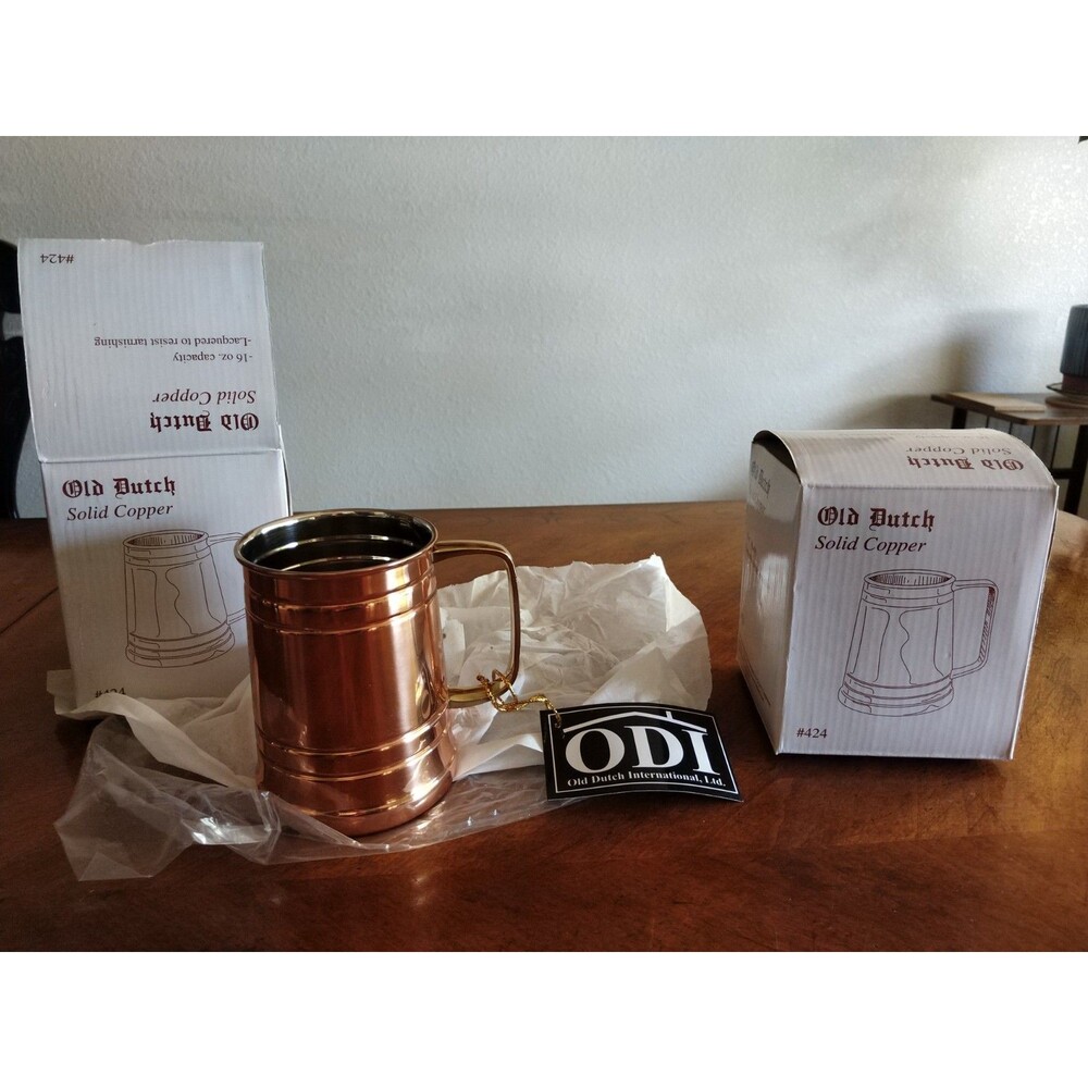 2x ODI Moscow Stein Mug 16oz Solid Copper Nickel Lined #424 India New Old Dutch